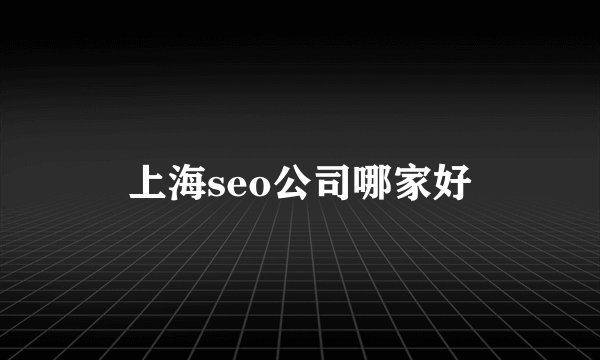 上海seo公司哪家好