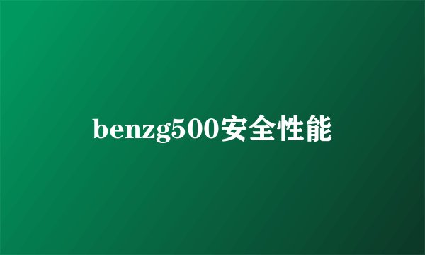 benzg500安全性能