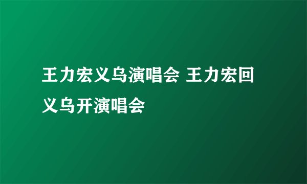 王力宏义乌演唱会 王力宏回义乌开演唱会