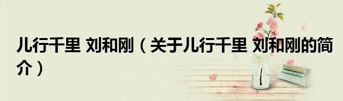 儿行千里 刘和刚（关于儿行千里 刘和刚的简介）