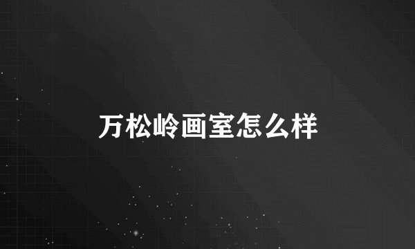 万松岭画室怎么样