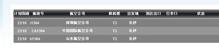 ca1364航班今晚几点到达首都机场、几号航站楼