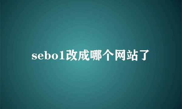 sebo1改成哪个网站了