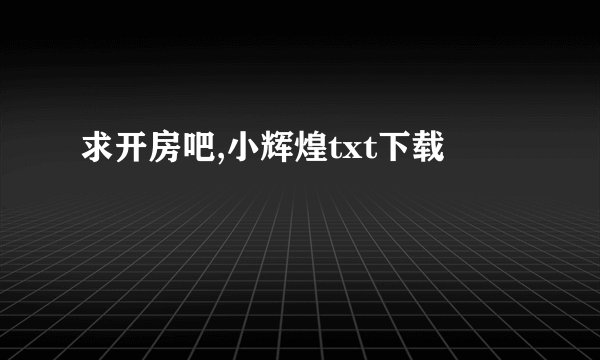 求开房吧,小辉煌txt下载