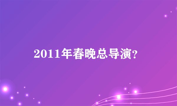 2011年春晚总导演?