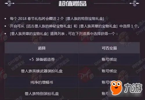 《DNF》年套2018春节礼包 12套春节套只要1000块