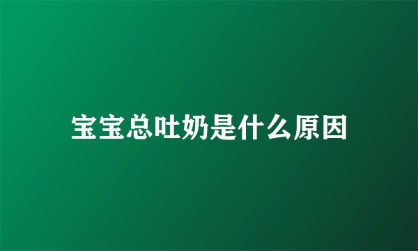宝宝总吐奶是什么原因