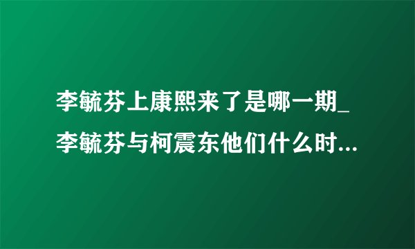 李毓芬上康熙来了是哪一期_李毓芬与柯震东他们什么时候交往的