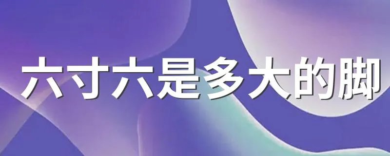 六寸六是多大的脚 寸是什么单位