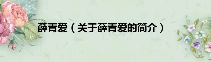 薛青爱（关于薛青爱的简介）