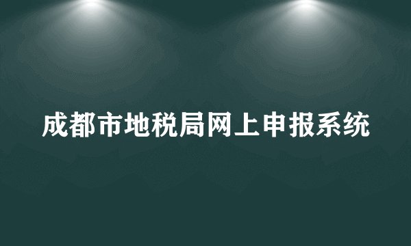 成都市地税局网上申报系统