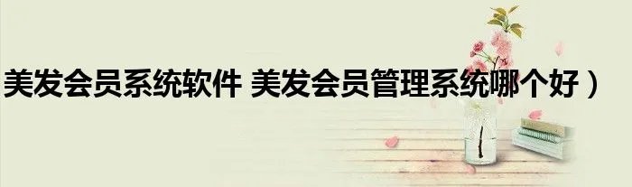 美发会员系统软件 美发会员管理系统哪个好）