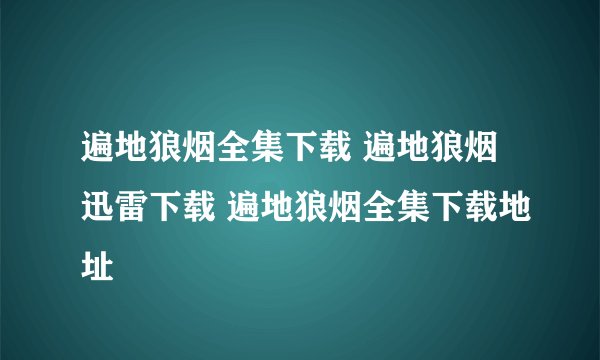 遍地狼烟全集下载 遍地狼烟迅雷下载 遍地狼烟全集下载地址