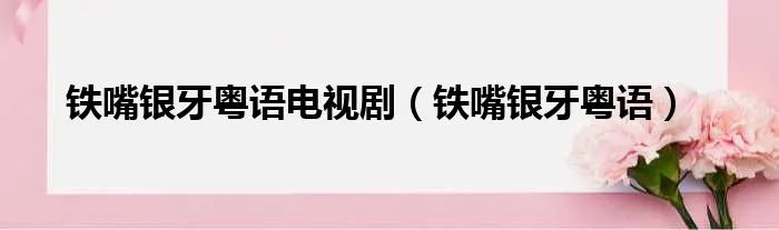 铁嘴银牙粤语电视剧（铁嘴银牙粤语）