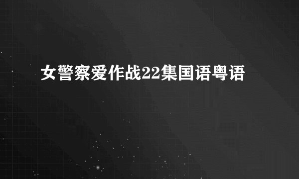 女警察爱作战22集国语粤语
