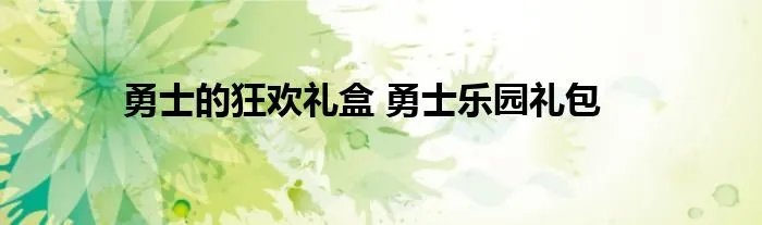 勇士的狂欢礼盒 勇士乐园礼包