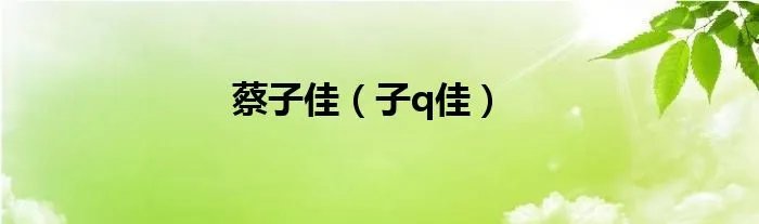 蔡子佳（子q佳）
