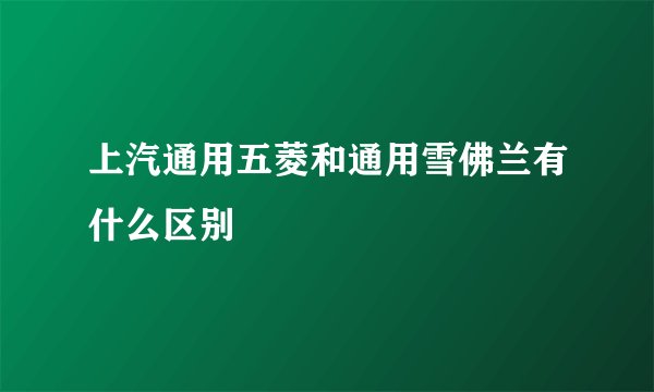 上汽通用五菱和通用雪佛兰有什么区别