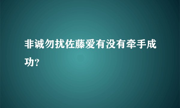 非诚勿扰佐藤爱有没有牵手成功？