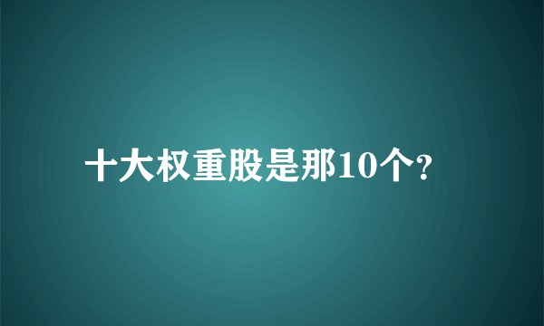 十大权重股是那10个？ 