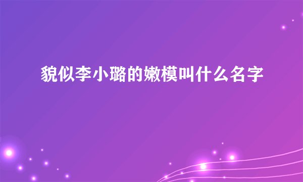 貌似李小璐的嫩模叫什么名字