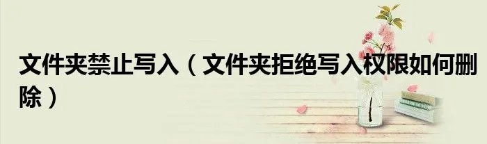 文件夹禁止写入(文件夹拒绝写入权限如何删除)