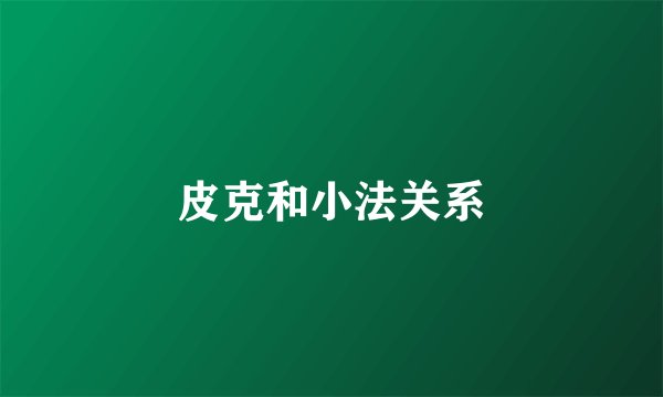 皮克和小法关系