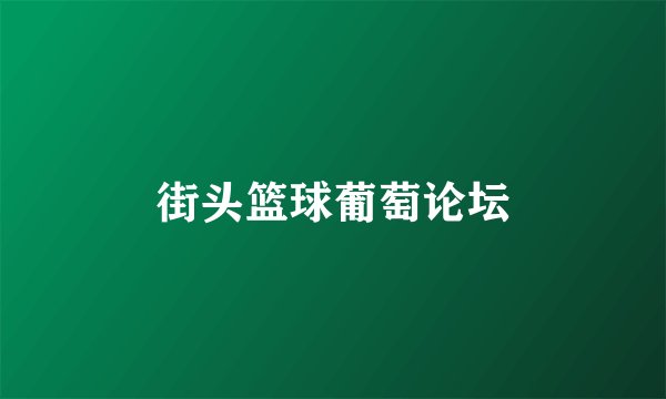 街头篮球葡萄论坛