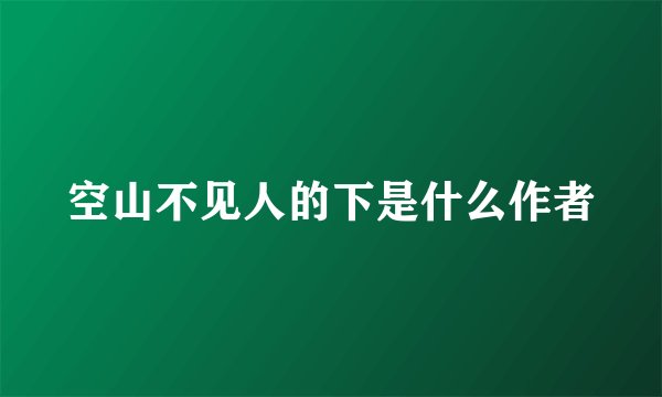 空山不见人的下是什么作者