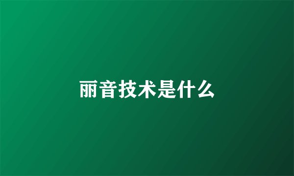 丽音技术是什么