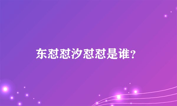东怼怼汐怼怼是谁？