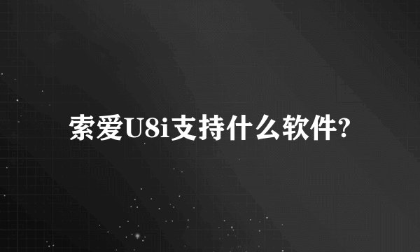 索爱U8i支持什么软件?