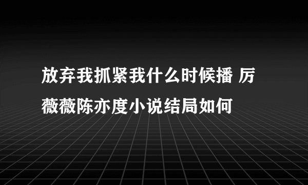 放弃我抓紧我什么时候播 厉薇薇陈亦度小说结局如何