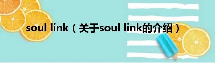 soul link（关于soul link的介绍）