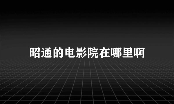 昭通的电影院在哪里啊