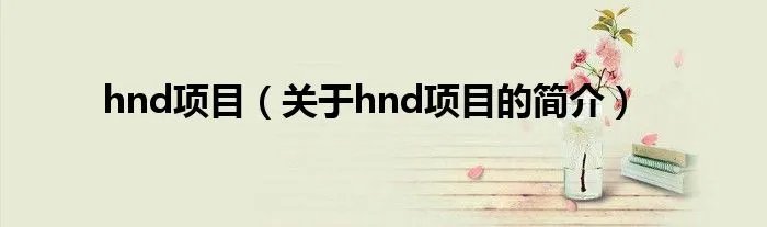 hnd项目(关于hnd项目的简介)
