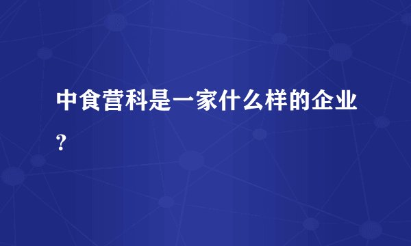 中食营科是一家什么样的企业？