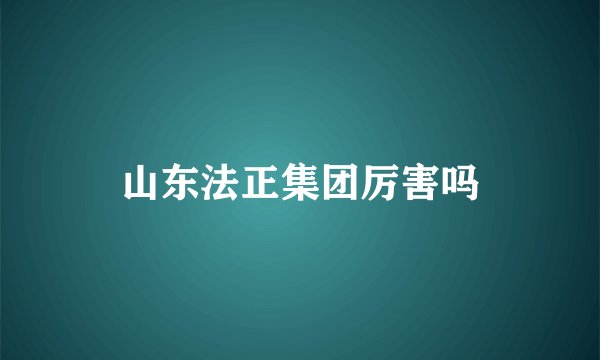 山东法正集团厉害吗