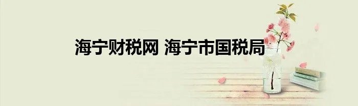 海宁财税网 海宁市国税局