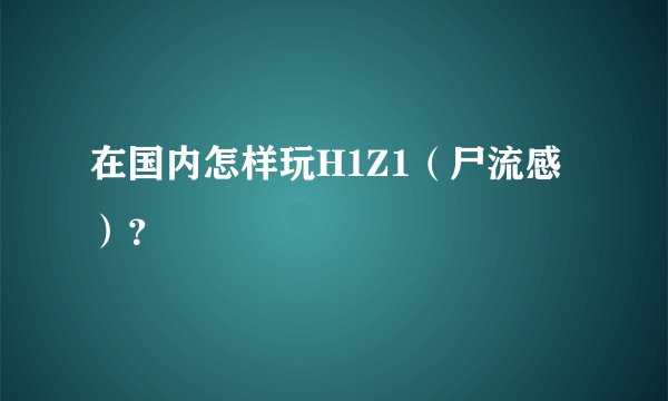 在国内怎样玩H1Z1（尸流感）？
