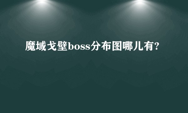 魔域戈壁boss分布图哪儿有?