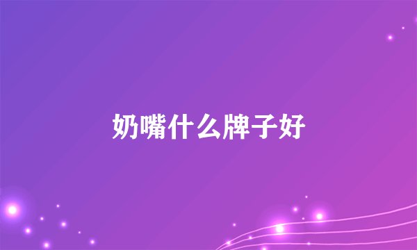 奶嘴什么牌子好