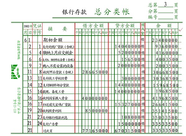 手工记账凭证填写样本图