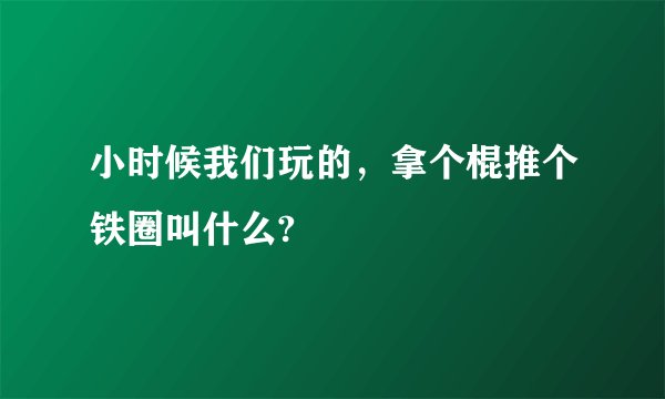 小时候我们玩的，拿个棍推个铁圈叫什么?