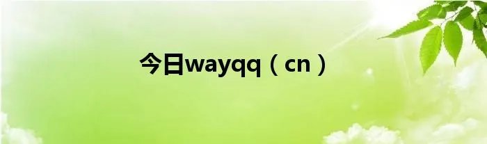 今日wayqq(cn)