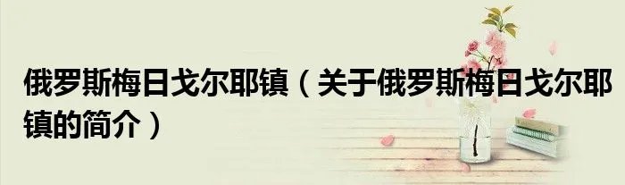 俄罗斯梅日戈尔耶镇（关于俄罗斯梅日戈尔耶镇的简介）