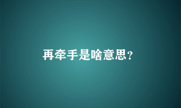 再牵手是啥意思？