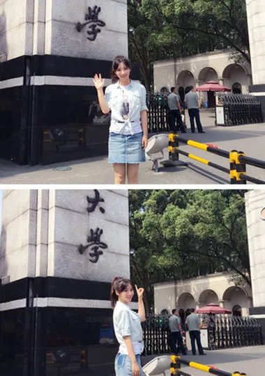 柳岩校门留影清纯惹人爱 回复外界自己成了“精”