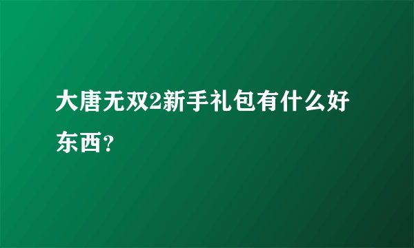 大唐无双2新手礼包有什么好东西?