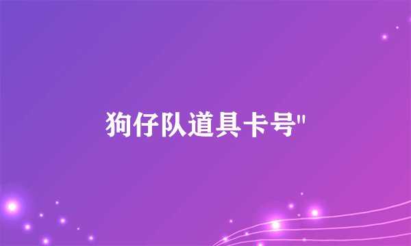 狗仔队道具卡号